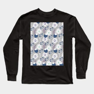 Blue floral strawberries Long Sleeve T-Shirt